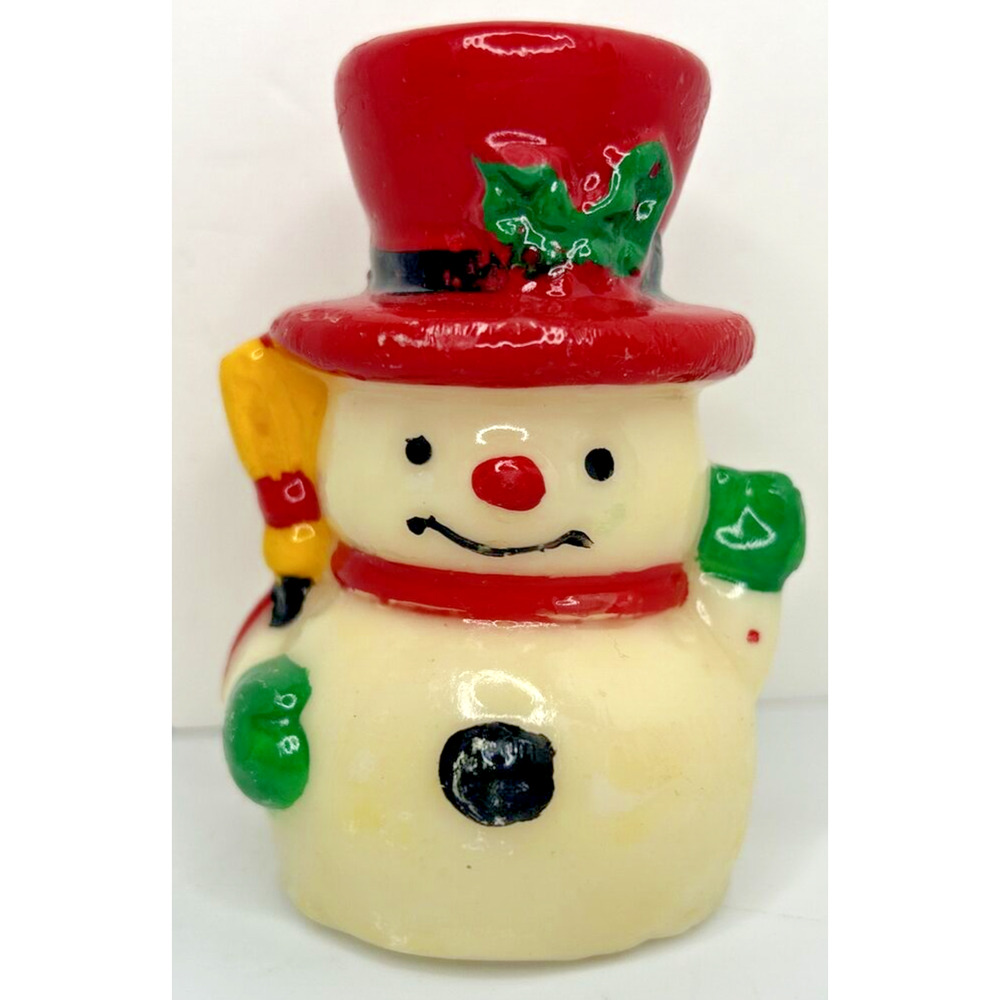 Vintage Russ Snowman Holiday Candle 4.5" SKU H645‎